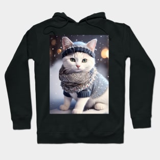 Christmas Cat - Modern Digital Art Hoodie